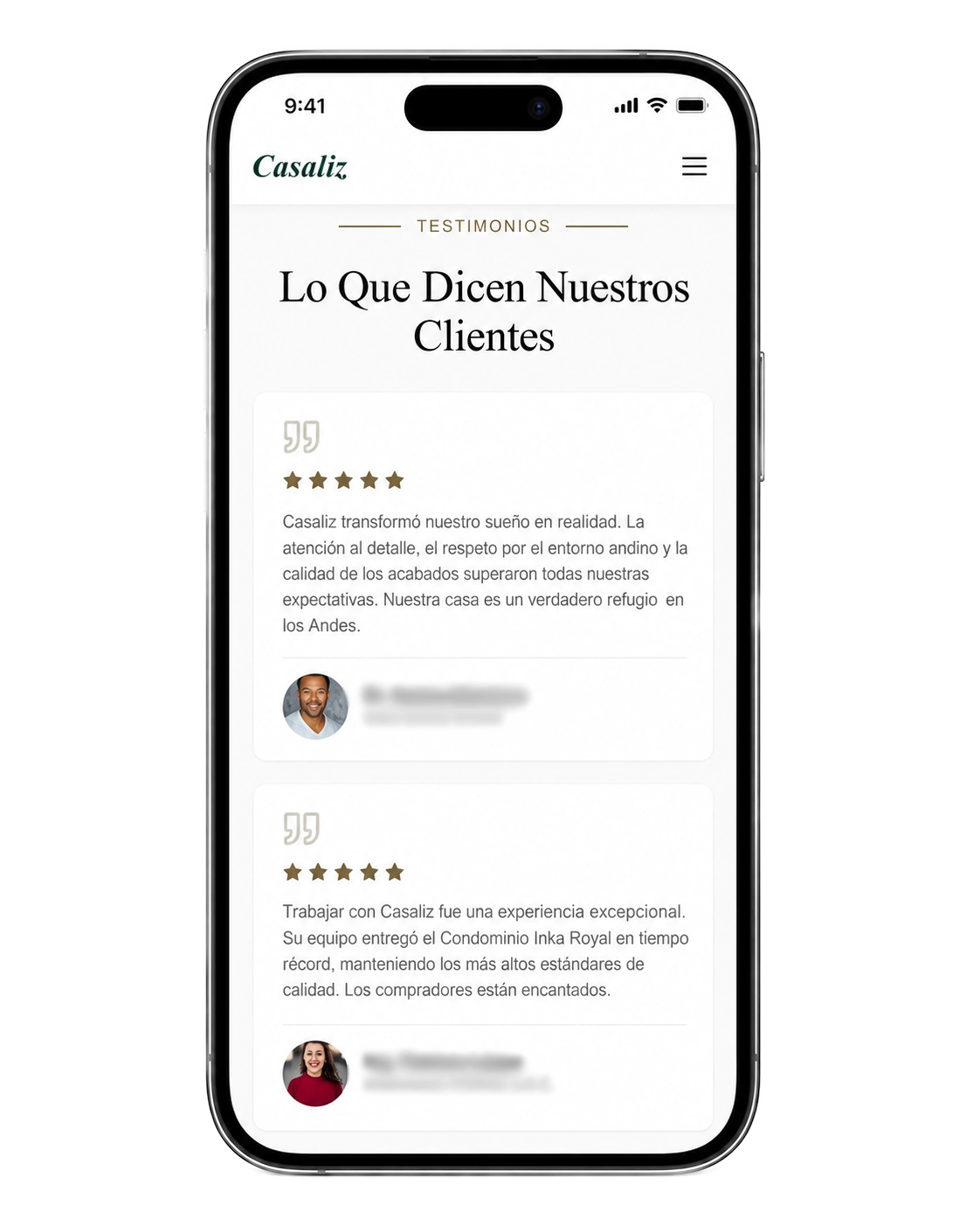 Testimonios de Casaliz presentados en un celular