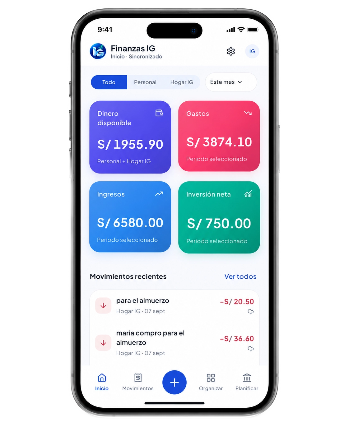 Finanzas IG pantalla 2