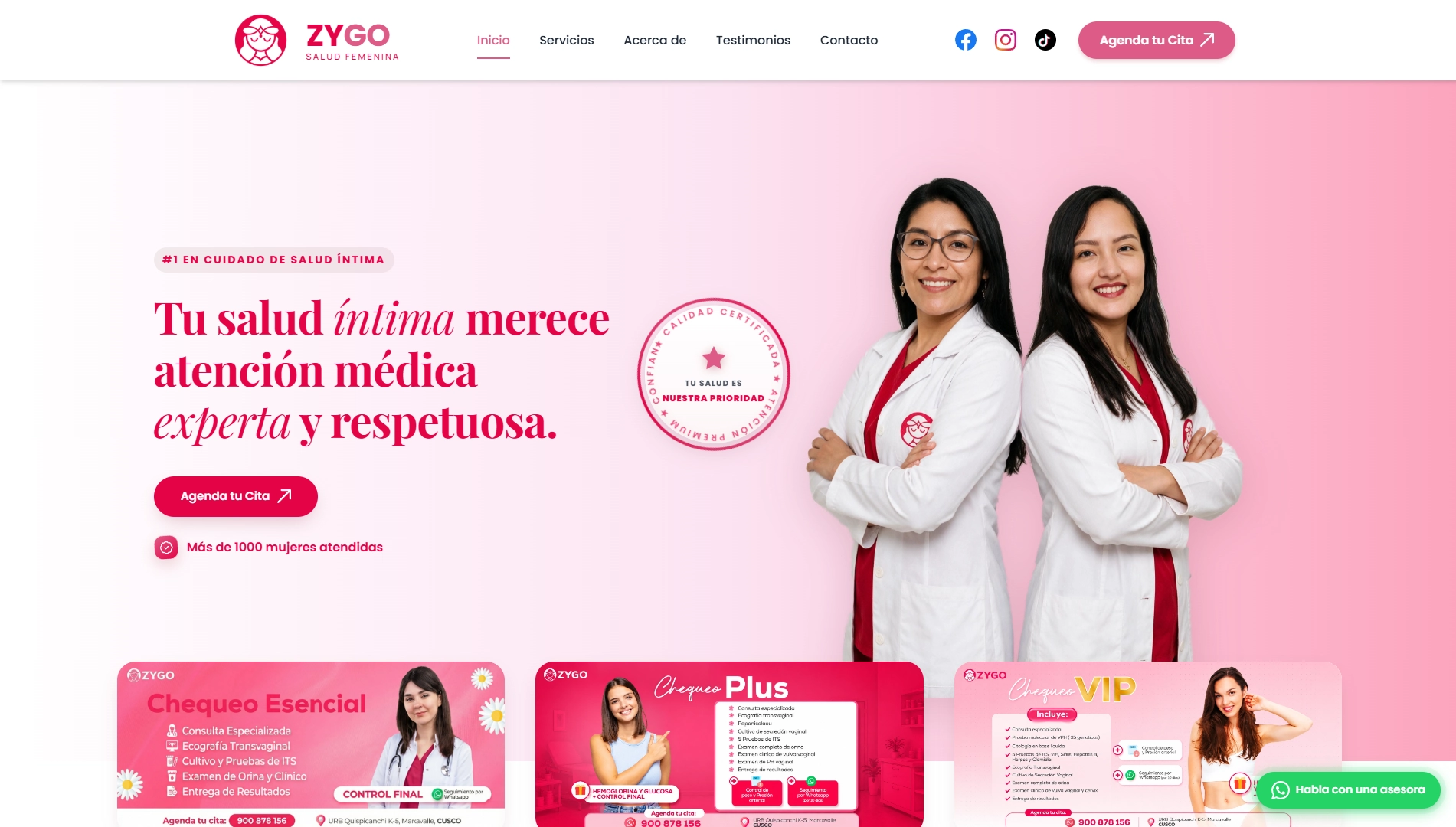 Zygo Web pantalla 1